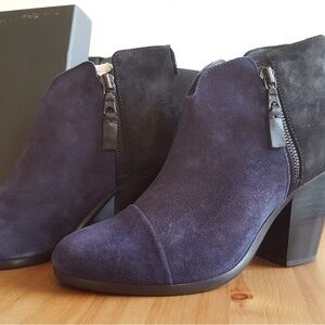 rag & bone Margot Boot in Navy and Black Suede